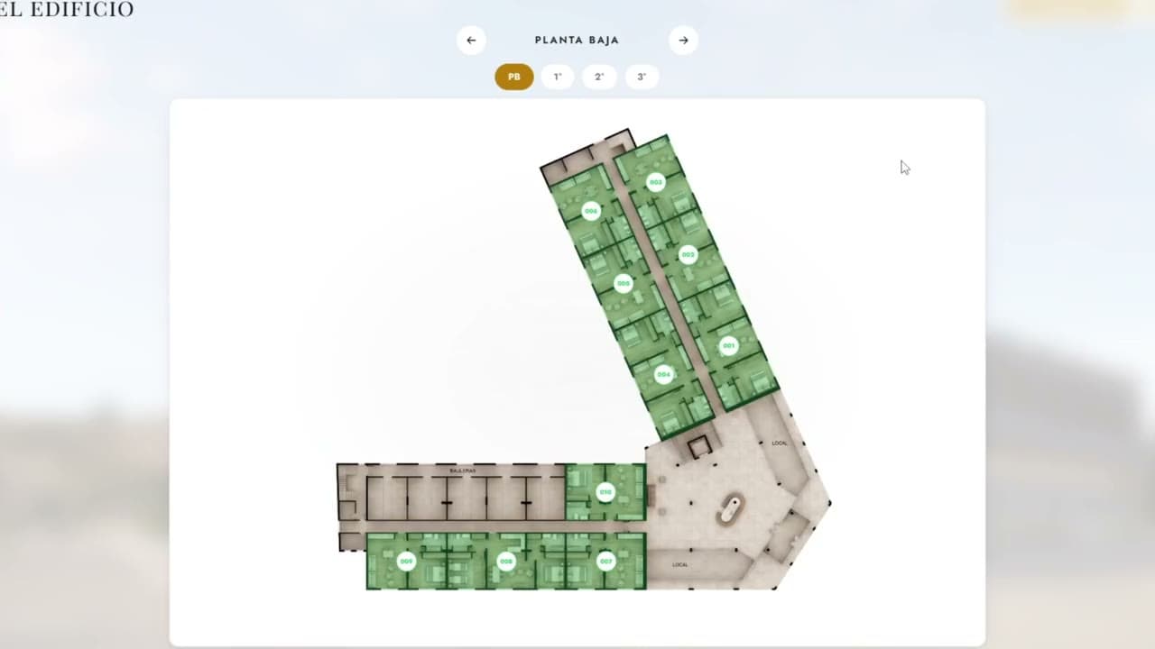 Planos interactivos · captura real del showroom
