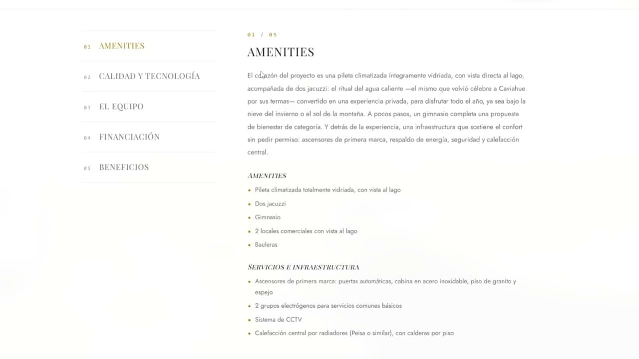 Textos web · captura real del showroom