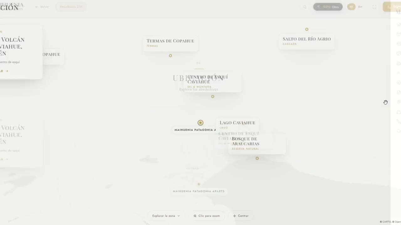 Ubicación + POIs · captura real del showroom