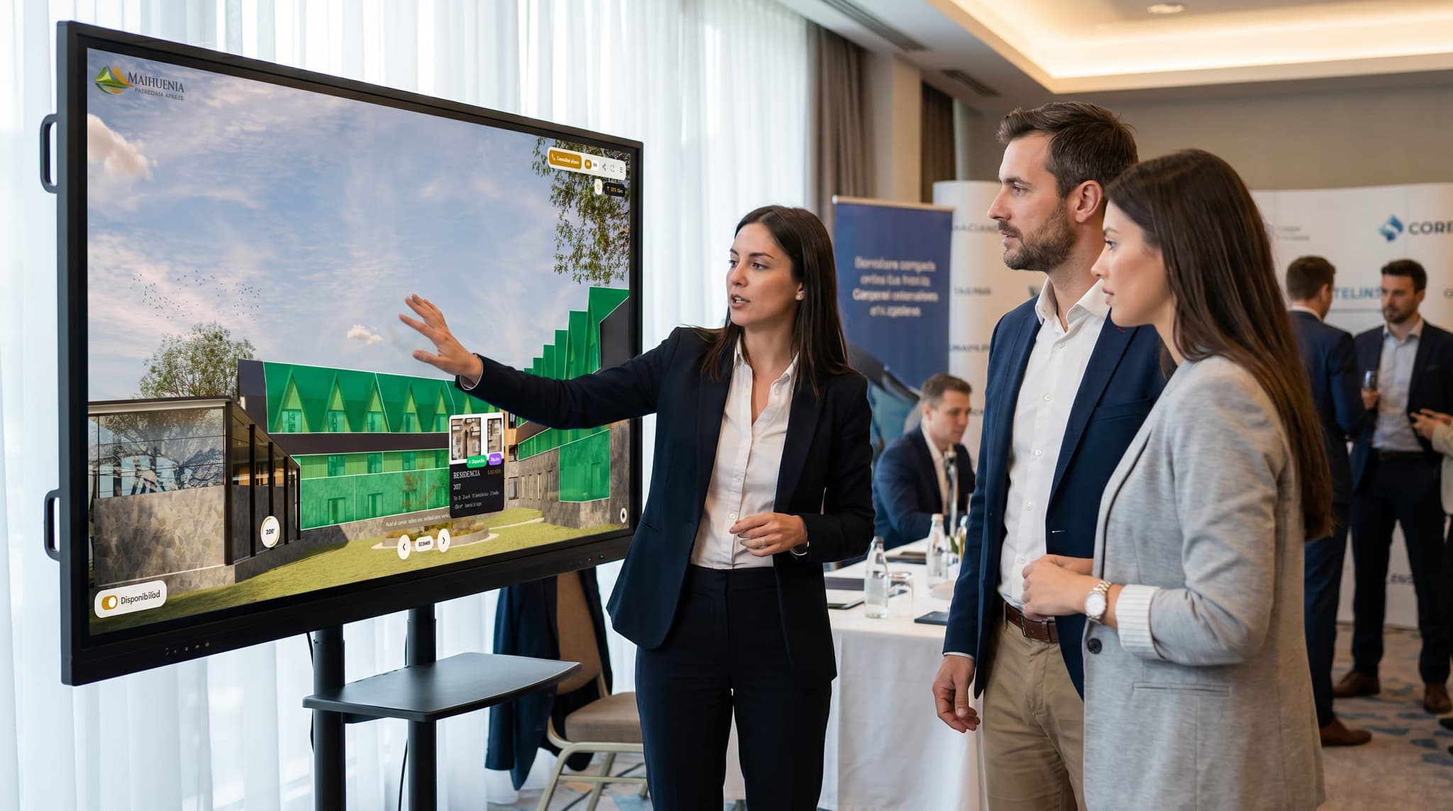 Presentación del showroom Maihuenia ante desarrolladores en una sala de reuniones